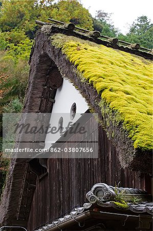 Asien, Japan. Kyoto, Sagano, Arashiyama, strohgedeckten Dach-Häuser