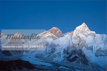 Asia, Nepal, Himalayas, Sagarmatha National Park, Solu Khumbu Everest Region, Unesco World Heritage, Mt Everest (8850m), Nuptse (7861m) at night