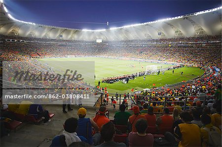 Football fans at World Cup match, Port Elizabeth, Eastern Cape, South Africa