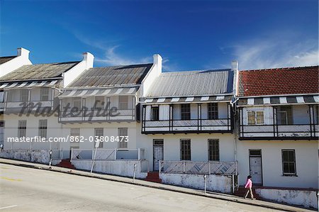 Maisons de style victorien en terrasses sur Donkin Street, Port Elizabeth, Eastern Cape, Afrique du Sud