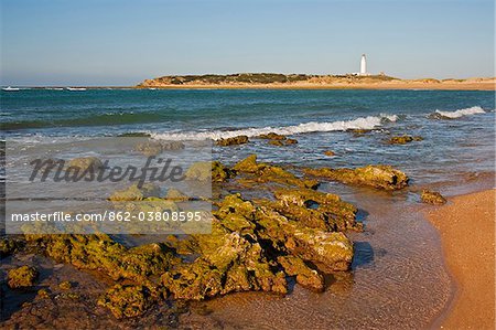 Phare de Trafalgar, un lieu historique de la bataille de Trafalgar, entre la Grande-Bretagne et l'Espagne. Andalousie, Espagne