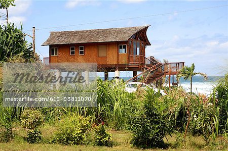 Usa Hawaii Oahu Island North Shore Haus Auf Stelzen