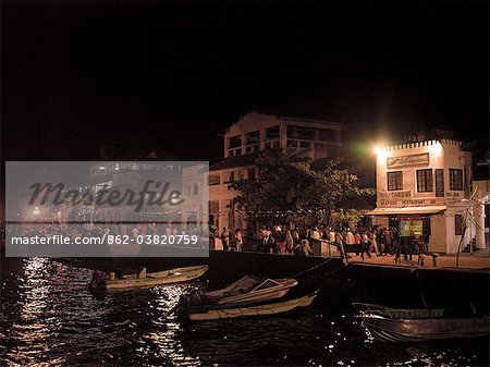 Lamu waterfront at night.Situated 150 miles north northeast of Mombasa, Lamu town dates from the 15th century AD. The island's importance lies in the fact that it has the only certain source of sweet groundwater in the entire district.