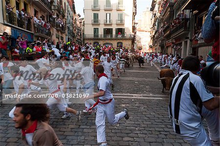 Running of the Bulls, Fiesta de San Fermin, Pamplona, Navarre, Spain