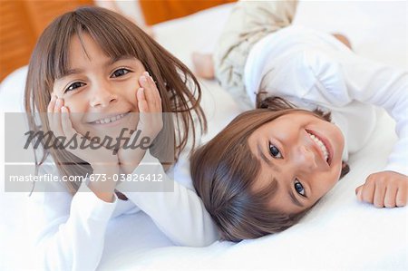 portrait of two smiling young girls