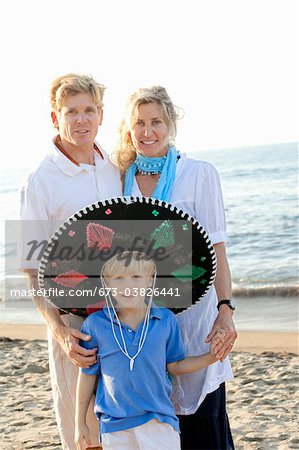 portrait of family on beach