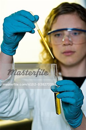 Researcher in a laboratory, Sweden.