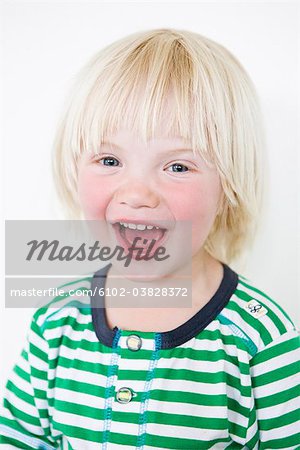 Portrait of a happy little boy, Sweden.