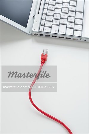 Câble Ethernet débranché de l'ordinateur portable