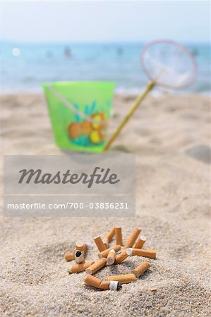 Cigarette Butts on Beach