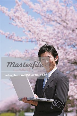 Businessman using Laptop