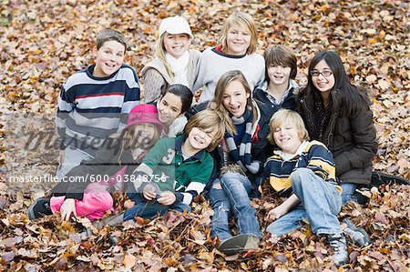 Portrait of Children in Autumn