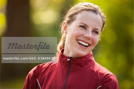 Close-up Portrait of Woman Outdoors, Seattle, Washington, USA