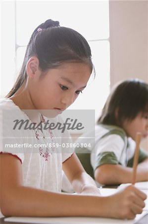Japanese Schoolgirl Writing