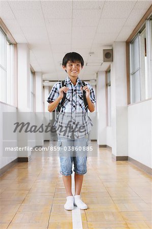 Schoolboy With School Bag