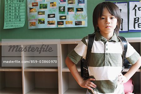 Schoolboy In Classroom