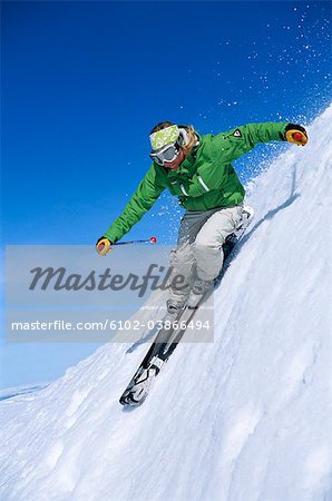 A skier in the snow.