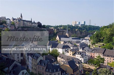 Architecture moderne du quartier EU sur les fortifications de Plateau de Kirchberg et de la vieille ville, patrimoine mondial de l'UNESCO, ville de Luxembourg, Grand-Duché de Luxembourg, Europe