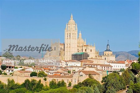 De style gothique Cathédrale de Ségovie datant de 1577, patrimoine mondial de l'UNESCO, Segovia, Madrid, Espagne, Europe