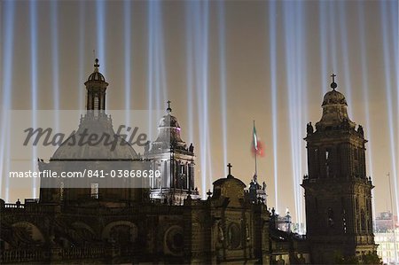 Light show at Cathedral Metropolitana, District Federal, Mexico City, Mexico, North America