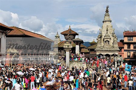 Sa-Paru Gaijatra Festival, Durbar Square, Bhaktapur, UNESCO World Heritage Site, Bagmati, Central Region, Nepal, Asia