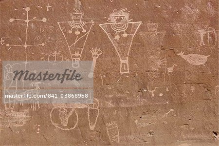 Petroglyphen von der Fremont-Kultur, Sego Canyon, Utah, Vereinigte Staaten von Amerika, Nordamerika