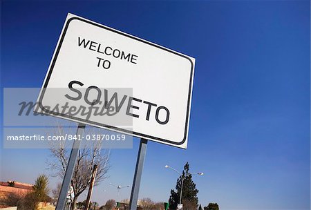 Soweto road sign, Soweto, Johannesburg, Gauteng, Afrique du Sud, Afrique
