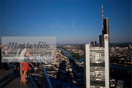 Vue de Francfort du haut du Mein tour, Francfort-sur-le-main, Hesse, Allemagne, Europe