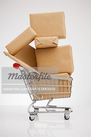 Wrapped packages in shopping cart
