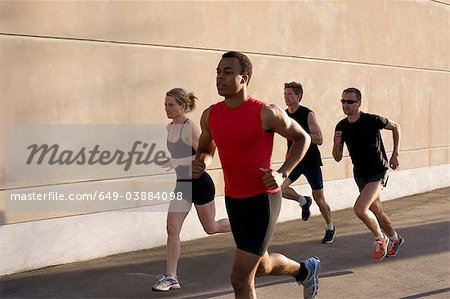 Runners jogging together