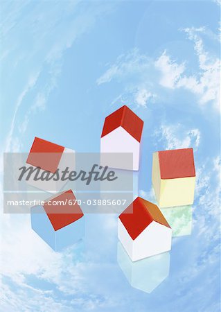 Image du ciel bleu et les maisons Image du ciel bleu et les maisons