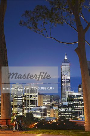 Vue des toits de la ville de parc Royal, Perth, Western Australia, Australie