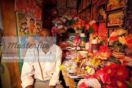 Bujumbura, Burundi. A man sells goods imported from China at the central market.