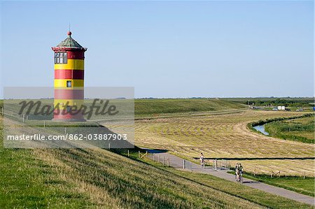 Senken Sie Leuchtturm, Pilsumer, Ostfriesland, Niedersachsen, Deutschland