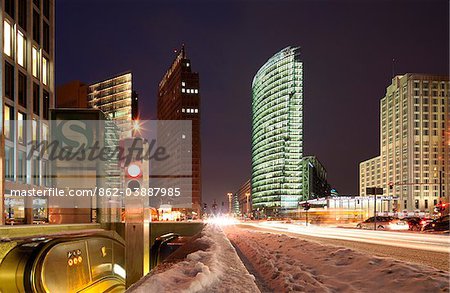 Potsdamer Platz, le nouveau Centre de Berlin, en hiver. Allemagne