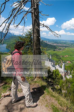 Hiking at Neuschwanstein Castle, Allgaeu, Bavaria, Germany