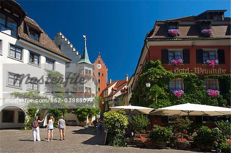 Porte de la ville de Meersburg, lac de Constance, Bade-Wurtemberg, Allemagne