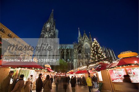 Marché de Noël, cathédrale, Cologne, Nord Westphalie, Allemagne