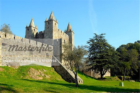 The castle of Santa Maria da Feira, dating back to the 12th century. Beira Litoral, Portugal