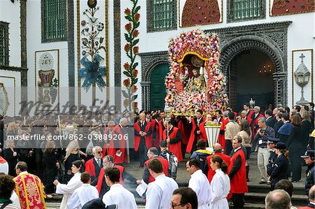 Procession de la fête de Saint-Christ à Ponta Delgada. Sao Miguel, Açores, Portugal
