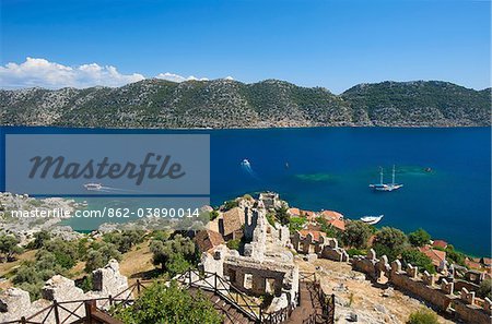 Kale Castle, Simena, Kekova Island, Lycia, Turquoise Coast, Turkey