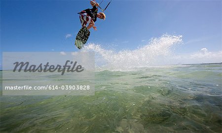 Kiteboarding in shallow water