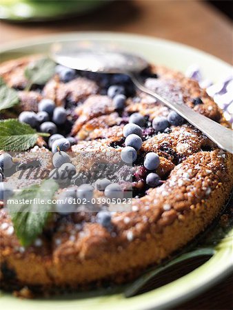 Blueberry pie, close-up, Sweden.