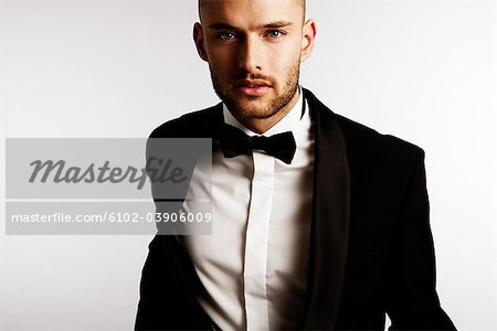 Close-up of man in dinner jacket Close-up of man in dinner jacket