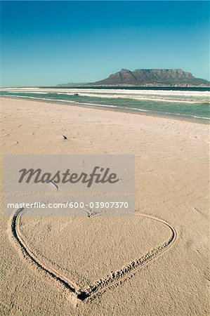 Heart in Sand, Blouberg Beach, Blouberg, Cape Town, Western Cape, Cape Province, South Africa