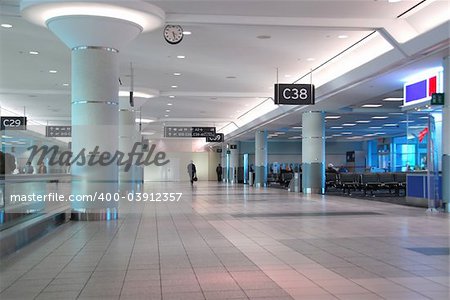 Interior of gates at modern internation airport