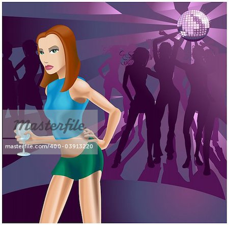 Nightclub woman, all blends and gradients no meshes
