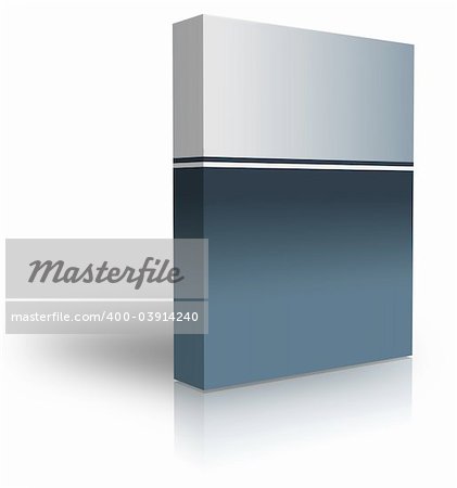 blank box  over white background- computer generated clipart