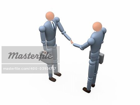 3d businessmen shaking hands