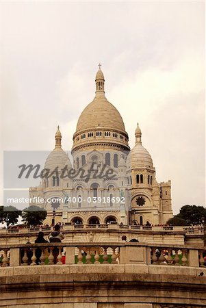 View on the Sacre-Coeur Basilica in Paris, France